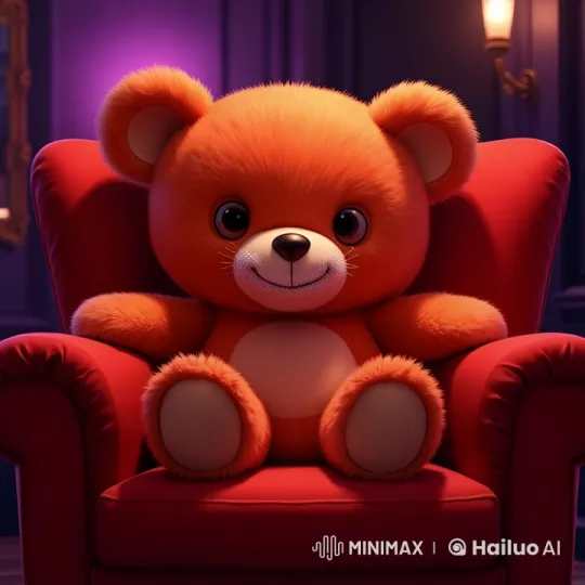 Teddy Bear's Menacing Transformation in Dimly Lit Room – AI Generated Video | Hailuo AI