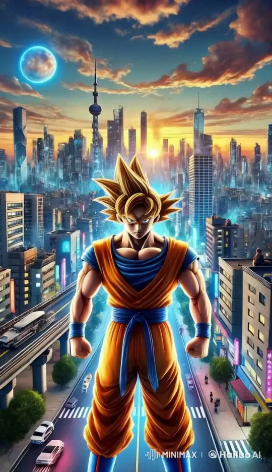 Animated Character's Journey Through a Futuristic Cityscape at Twilight – AI Generated Video | Hailuo AI