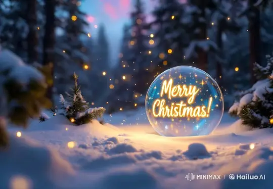 Enchanted Winter Wonderland with Glowing Christmas Sphere – AI Generated Video | Hailuo AI