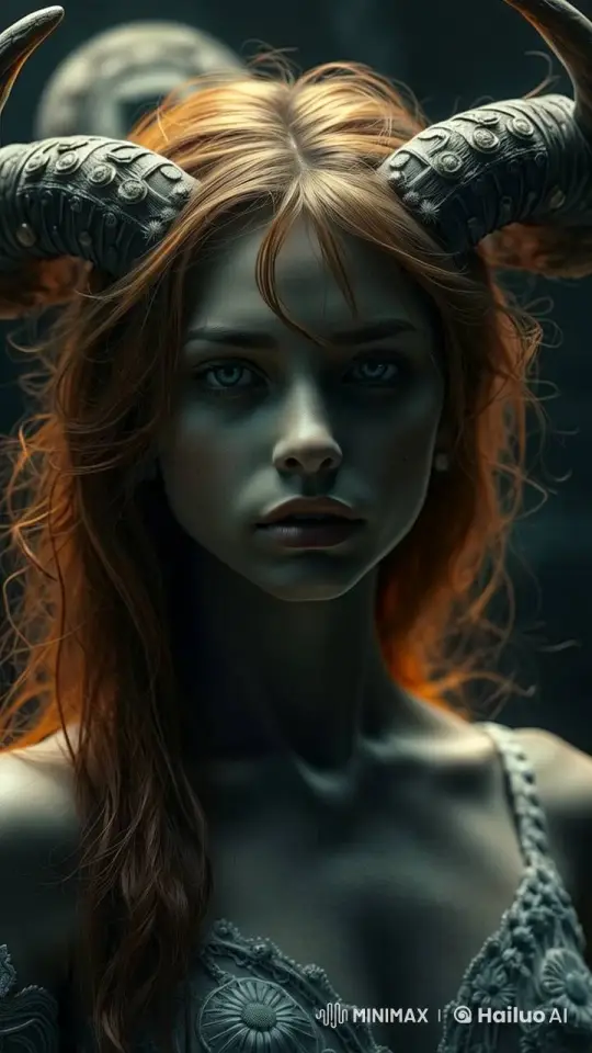 4K Live2D Animation: Enigmatic Girl with Detailed Horns – AI Generated Video | Hailuo AI