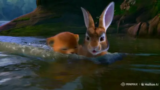 Rabbit Rescues Cub with Determination and Grace – AI Generated Video | Hailuo AI