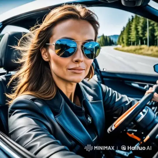 Woman Sings Energetically While Driving Through Scenic Road – AI Generated Video | Hailuo AI