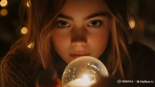 Girl Enchanted by Magical Snow Globe in Live2D Animation – AI Generated Video | Hailuo AI