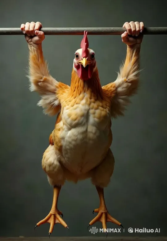 Chicken with Human Hands Does Pull-Up – AI Generated Video | Hailuo AI
