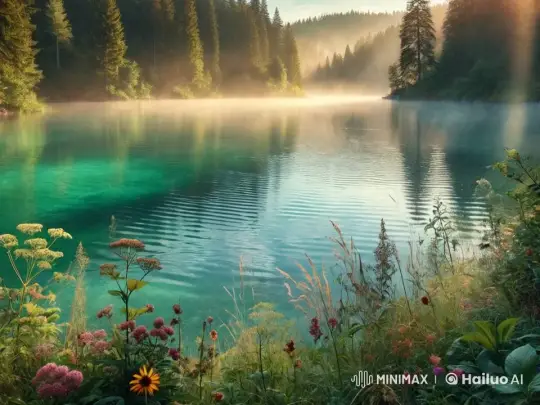 Tranquil Mountain Lake: Nature's Stress Relief – AI Generated Video | Hailuo AI