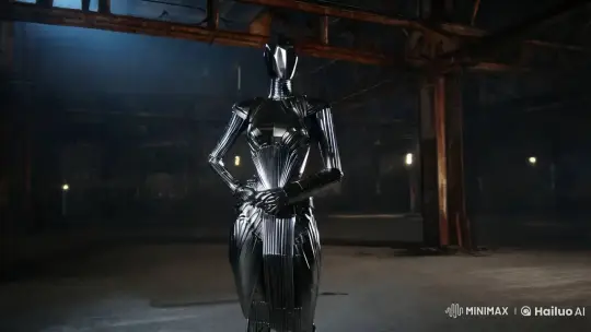 The Metal Lady: A Sculptural Masterpiece in Industrial Elegance – AI Generated Video | Hailuo AI
