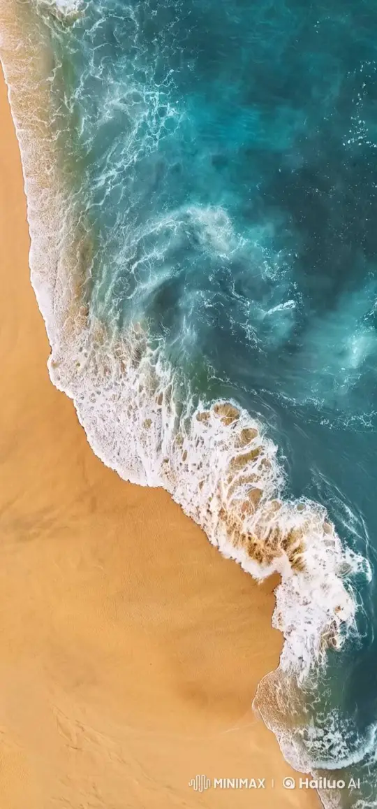 Tranquil Beach: Waves Gently Meet the Shore – AI Generated Video | Hailuo AI
