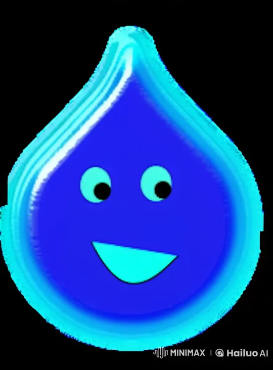 Animated Happy Water Drop with Expressive Eyes – AI Generated Video | Hailuo AI