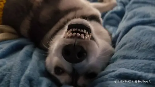 Tiny People Playfully Tackle a Lying Dog – AI Generated Video | Hailuo AI