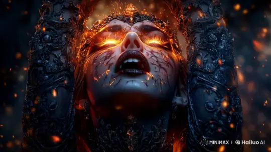 Demon Queen's Fiery Ascension in Live2D Animation – AI Generated Video | Hailuo AI