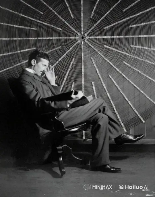 Man Reflects in Dim Room with Intricate Art – AI Generated Video | Hailuo AI