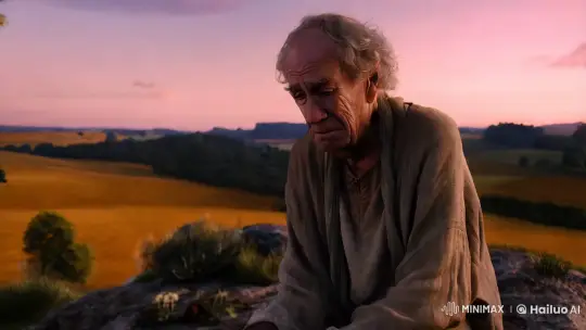 Jesus' Compassionate Embrace Heals an Elderly Man – AI Generated Video | Hailuo AI