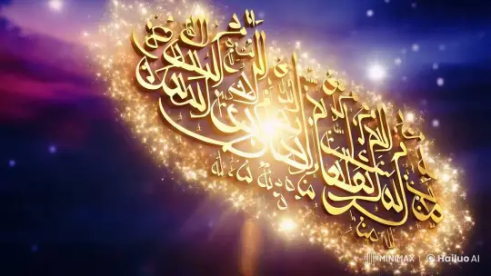 Divine Enlightenment: A Quranic Verse in Golden Hues – AI Generated Video | Hailuo AI