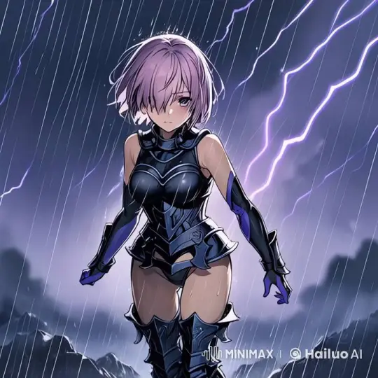 Young Girl Braving a Stormy Journey – AI Generated Video | Hailuo AI