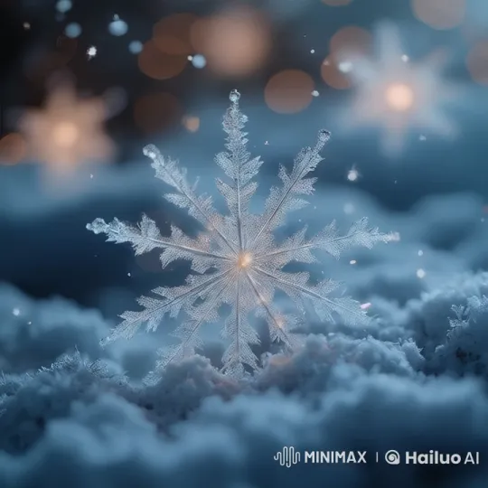 Winter's Beauty: Delicate Snowflake Animation – AI Generated Video | Hailuo AI