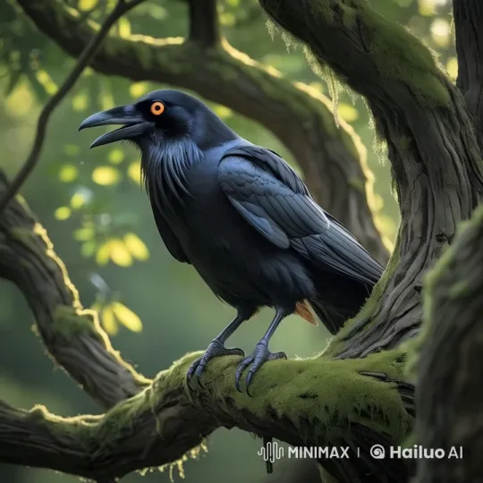 Mystical Three-Eyed Crow in Enchanted Forest – AI Generated Video | Hailuo AI