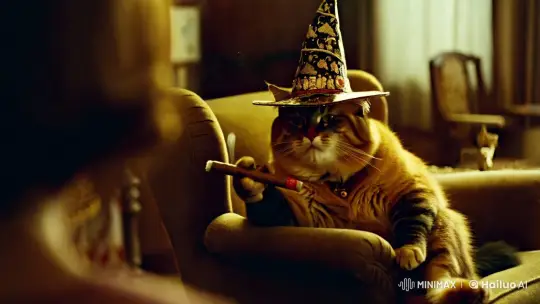 Magical Cat in VHS Aesthetic: Nostalgic Whimsy – AI Generated Video | Hailuo AI