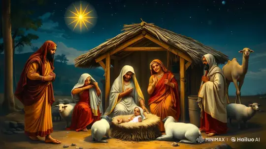 Indian Nativity Scene with Traditional Wise Men – AI Generated Video | Hailuo AI