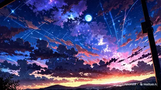 Enchanted Night Sky with Drifting Clouds and Twinkling Stars – AI Generated Video | Hailuo AI