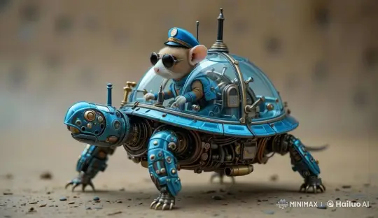 Steampunk Turtle and Triceratops Mechanical Showdown – AI Generated Video | Hailuo AI