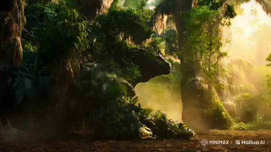 Godzilla Emerges Majestically in Lush Jungle Setting – AI Generated Video | Hailuo AI