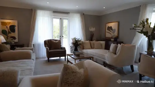 Elegant Living Room: Aesthetic Design and Cinematic Presentation – AI Generated Video | Hailuo AI