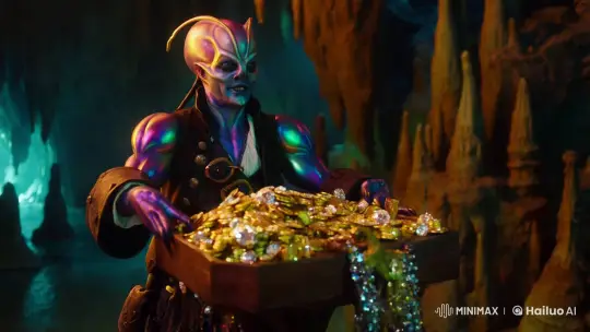 Alien Pirate's Treasure in Otherworldly Cave – AI Generated Video | Hailuo AI