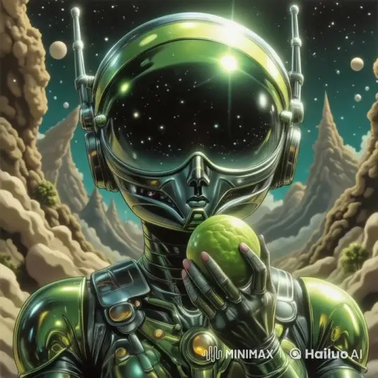 Alien Enjoying Brussels Sprouts in Futuristic Setting – AI Generated Video | Hailuo AI