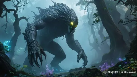 Mysterious Creature in Enchanted, Misty Forest – AI Generated Video | Hailuo AI
