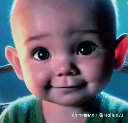 Joyful Baby Smiling in Soft Ambient Light – AI Generated Video | Hailuo AI