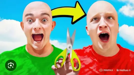 Green Shirt Guy Stabs Red Shirt Guy with Scissors – AI Generated Video | Hailuo AI