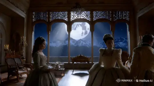 Enchanted Moonlit Hall: A Visual Symphony of Light and Shadow – AI Generated Video | Hailuo AI