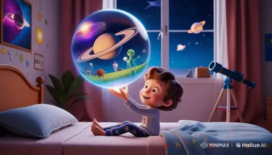 Child Relives Memories with a Magical Glowing Ball – AI Generated Video | Hailuo AI