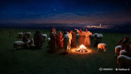 1st Century Shepherds Receive Celestial Message in Serene Night – AI Generated Video | Hailuo AI