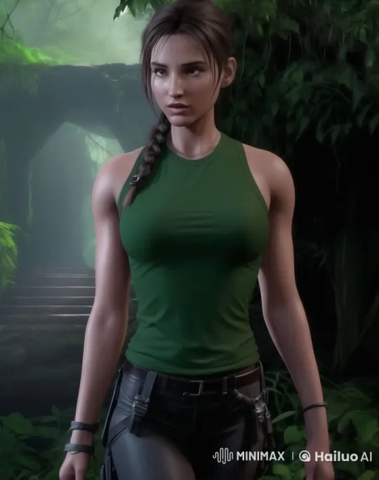 Woman in Green Tank Top Walks Through Enchanted Forest – AI Generated Video | Hailuo AI