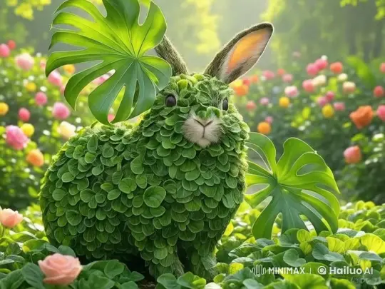 Leafy Rabbit Strolls Through Enchanted Garden – AI Generated Video | Hailuo AI
