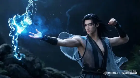 Chinese Magician Conjures Water Elemental in Mystical Forest – AI Generated Video | Hailuo AI