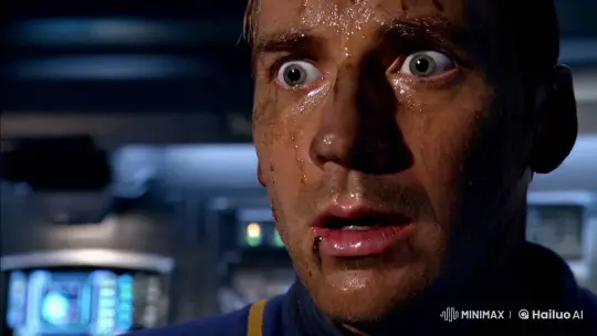 Fear and Exhaustion: Close-up of a Man's Face – AI Generated Video | Hailuo AI