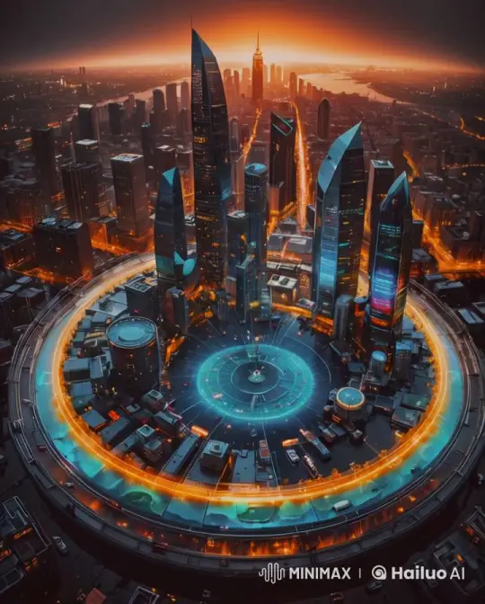 Futuristic Cityscape at Twilight: A Dynamic Night View – AI Generated Video | Hailuo AI
