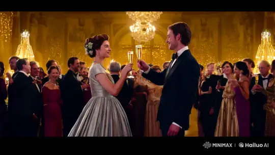 Grand Ballroom Celebration with Sophisticated Couple – AI Generated Video | Hailuo AI