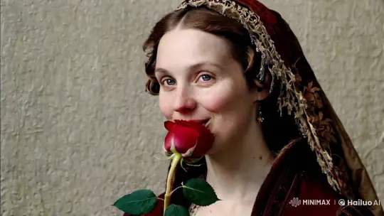 Mysterious Elizabethan Beauty with Rose – AI Generated Video | Hailuo AI