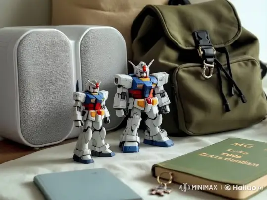 Live2D Animation of Gundam Figures on Speakers – AI Generated Video | Hailuo AI