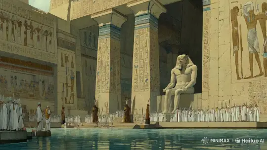 Ancient Temple Rituals and Architectural Grandeur – AI Generated Video | Hailuo AI