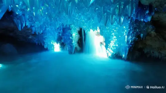 Mystical Cave Behind Waterfall Revealed in 8k Detail – AI Generated Video | Hailuo AI