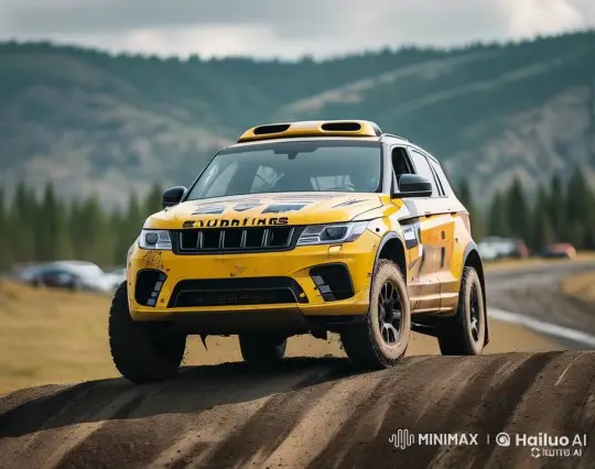 Yellow Rally Car Transforms into a Racing Monster – AI Generated Video | Hailuo AI