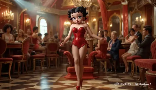 Betty Boop Dancing Gracefully in Luxurious Setting – AI Generated Video | Hailuo AI
