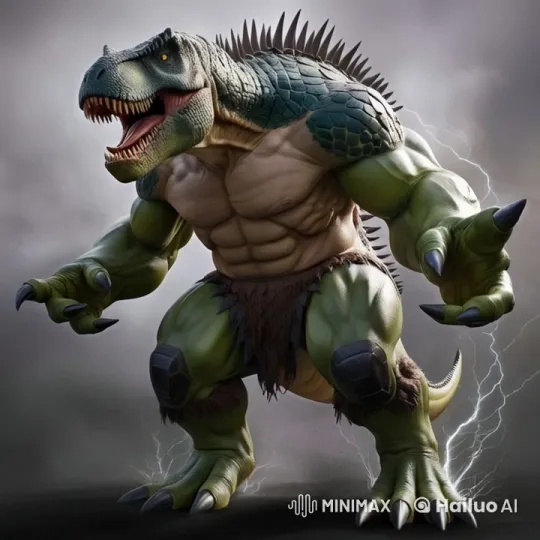 Intimidating Dinosaur-Like Creature in Mysterious Mist – AI Generated Video | Hailuo AI
