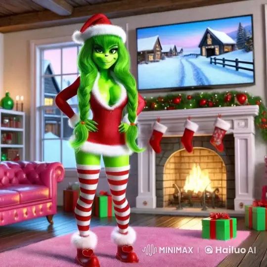 Green Santa Dances Joyfully in Festive Christmas Decor – AI Generated Video | Hailuo AI