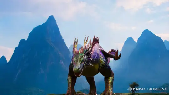 Colossal Dragon Soars Over Majestic Mountains – AI Generated Video | Hailuo AI