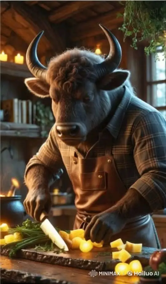 Magical Kitchen: Rustic Ryder's Enchanted Cooking – AI Generated Video | Hailuo AI